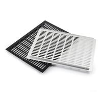 Grille d'aération - Larges aérations perforées - Plaque perforée rectangulaire - Noir - 300 x 400 mm