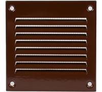 Grille d'aération marron de 10 x 10 cm - Grilles d'air à retour en acier - pour plafond et paroi latérale - CVC - avec écran de protection contre les insectes (100 x 100 mm, marron)