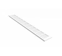 Grille d'aération MS Beschläge en aluminium poudré blanc RAL9016 - A encastrer - 80 mm de largeur - Ventilation de porte - Couverture de chauffage - Ventilation de plan de travail - Grille