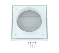 Grille d'aération murale carrée pour sèche-linge - 100 mm - Avec rabat à fermeture automatique - Résistant aux intempéries - Pour extracteur d'air