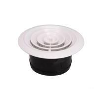 Grille d'aération murale en ABS avec contrôle du flux d'air réglable pour espaces intérieurs tels que salles de bains et cuisines (125 mm)
