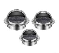 Grille d'aération murale en acier inoxydable avec moustiquaire et persiennes Compatible avec tuyau de sèche-linge et unités de climatisation (150 mm)