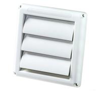 Grille d'aération murale extérieure en plastique blanc avec rabats de gravité, grille d'aération résistante aux intempéries pour hotte aspirante, hotte, fermeture automatique