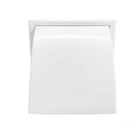 Grille d'aération murale extérieure imperméable avec clapet anti-retour - Long conduit d'échappement - Design sans ressort - ABS blanc - 185 x 128 x 98 mm - Pour salle de bain, cuisine, ventilation