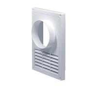 Grille d'aération murale pour hotte de cuisine, 130 x 200 mm, diamètre du tube : 100 mm