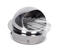 Grille d'aération murale ronde en acier inoxydable 304 avec grille d'aération intégrée, pour bureau, cuisine, salle de bain (argenté, 250 mm)