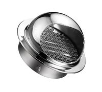 Grille d'aération murale ronde en acier inoxydable 304 avec grille d'aération pour appartement, villa, appartement, maison (argenté, 200 mm)