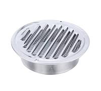 Grille d'aération murale ronde en acier inoxydable 304 avec persienne à 45° en maille facile à installer pour cuisine et salle de bain (φ160 mm)
