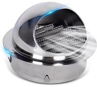 Grille d'aération murale ronde en acier inoxydable 304 épaisse avec maille d'écran intégrée, résistant aux intempéries, pour bureau, cuisine, salle de bain (argenté, 160 mm)