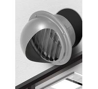 Grille d'aération murale ronde en acier inoxydable for CVC, sortie d'échappement réglable avec protection étanche for la cuisine, la salle de bain et la ventilation de la sécheuse(18cm/7in)