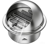 Grille d'Aération Murale Ronde en Acier Inoxydable, Grille Ronde Ventilation Hotte Adapté à Sortie de Tuyau d'échappement, Couvercle de Ventilation pour Salle de Bain et Cuisine(70mm (2.8in))