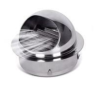 Grille d'aération murale ronde en acier inoxydable pour la circulation de l'air frais (80 mm)