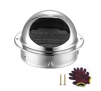 Grille d'aération murale ronde épaisse en acier inoxydable 304 - Diamètre étanche - Grille d'aération intégrée - Pour bureau, cuisine, salle de bain - Argenté - 250 mm
