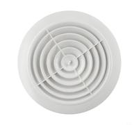 Grille d'aération murale ronde réglable en ABS pour salle de bain, bureau, chambre - Blanc - 75-200 mm (200 mm)