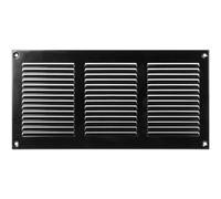 Grille d'aération noire de 30 x 15 cm - Grilles d'air de retour en acier de qualité - pour plafond et parois latérales - CVC - avec écran de protection contre les insectes (300 x 150 mm, noir)