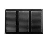 Grille d'aération noire de 30 x 20 cm - Grilles d'air à retour en acier - pour plafond et paroi latérale - CVC - avec écran de protection contre les insectes (300 x 200 mm, noir)