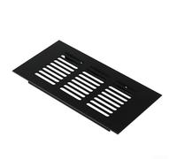 Grille d'aération noire en alliage d'aluminium pour portes d'armoires et meubles à chaussures, insert d'aération pour évacuation d'air (noir, 60 x 300 mm)