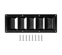 Grille d'aération pour camping-car, yacht, grille d'aération marine, grille d'aération à persiennes, panneau d'aération rectangulaire en polypropylène, noir