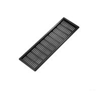 Grille d'aération pour cuisine, chambre à coucher, plinthe en ABS, 220 x 59 mm, avec lamelles solides pour une meilleure ventilation et circulation de l'air (noir)