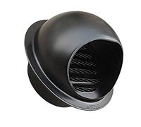 Grille D'Aération pour Cuisine Noir, Ronde Murale Ventilation Hotte Empêcher Vent De Face, Imperméabiliser Sortie D'évacuation en Acier Inoxydable Décoration Murale Hotte D'échappement