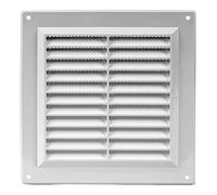 Grille d'aération pour garage - Protection contre les insectes - 150 x 150 mm - Blanc