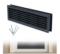 Grille D'aération Pour Porte, Cuisine, Salle de Bain Avec Grille de Protection - 11,5x43cm, Anthracite, ADGO