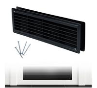 Grille D'aération Pour Porte, Cuisine, Salle de Bain Avec Grille de Protection - 11,5x43cm, Noir, ADGO
