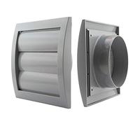 Grille d'aération pour store vénitien - Diamètre : 125 mm - Gris - Avec lamelles gravées