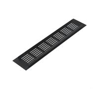 Grille d'aération rectangulaire élégante en aluminium pour armoire Noir 60 x 300 mm