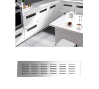 Grille d'aération rectangulaire en alliage d'aluminium, 4 pièces, for armoire, placard, porte de salle de bain. Modèle à persiennes, plusieurs tailles disponibles.(Silver,8x50cm/3.1x19.7in)