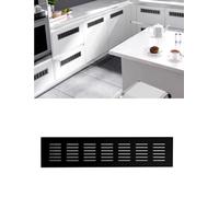 Grille d'aération rectangulaire en alliage d'aluminium, 4 pièces, for armoire, placard, porte de salle de bain. Modèle à persiennes, plusieurs tailles disponibles.(Black,15x35cm/5.9x13.8in)