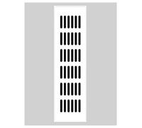 Grille d'aération rectangulaire en alliage d'aluminium for armoire, porte de salle de bain, grille à persiennes, plusieurs tailles(Milk,60x400mm/2.4x15.7in)