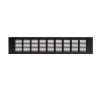 Grille d'aération rectangulaire en alliage d'aluminium noir 80 x 400 mm pour armoires et armoires