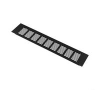 Grille d'aération rectangulaire en alliage d'aluminium pour armoires et armoires Noir 80 x 400 mm