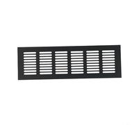 Grille d'aération rectangulaire en alliage noir adaptée pour la ventilation des armoires, armoires et systèmes de ventilation d'extraction (80 x 250 mm)