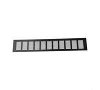 Grille d'aération rectangulaire en alliage noir adaptée pour la ventilation des armoires, armoires et systèmes de ventilation d'extraction (80 x 450 mm)