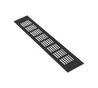 Grille d'aération rectangulaire en aluminium de 60 mm pour armoire - Housse de ventilation imperméable et résistante avec finition polie, noir (60 x 350 mm)