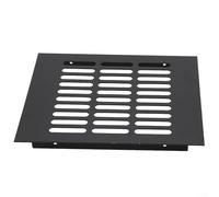 Grille d'aération rectangulaire en aluminium pour armoire, armoire à chaussures, porte de salle de bain et espaces clos, résistante à la corrosion - 150 x 200 mm - Noir
