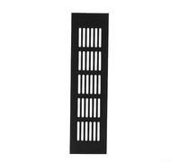 Grille d'aération rectangulaire noire en alliage d'aluminium pour armoire, chaussures, placard, boîtier d'ordinateur, porte de salle de bain (60 x 225 mm)