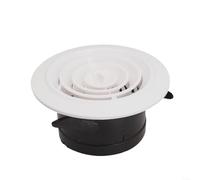 Grille d'aération réglable en ABS pour mur et plafond pour une utilisation avec des ventilateurs d'échappement et des ventilateurs de tuyau dans différents espaces intérieurs (100 mm)