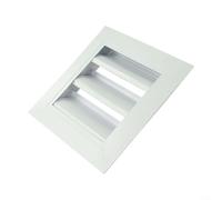 Grille d'aération résistante aux intempéries en aluminium à persiennes en fer galvanisé résistant à la rouille pour intérieur et extérieur - Métal blanc (200 x 200 mm)