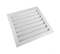 Grille d'aération résistante aux intempéries en aluminium à persiennes en fer galvanisé résistant à la rouille pour intérieur et extérieur - Métal blanc (400 x 400 mm)