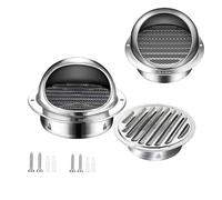 Grille d'aération Rond, Sortie Ventilation en Acier Inoxydable, Grille Aeration Exterieur, d'Évacuation d'Air, Ventilation Grille pour sortie d'air, Murale Externe Ø 50-300mm(80mm/3.1in)