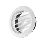 Grille d'aération ronde 75 x 200 mm avec grille d'aération réglable en ABS pour systèmes de ventilation intérieure montés au mur ou au plafond (200 mm)