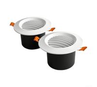 Grille d'Aération Ronde ABS Blanche 14cm Entrée d'Air pour Placard Ventilation Intérieure pour efficace Lot de 2(Oblique(75))