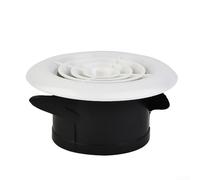 Grille d'aération ronde avec panneau marche/arrêt réglable, amovible pour un nettoyage facile, convient pour entrée et sortie d'air montées au mur ou au plafond (100 mm)
