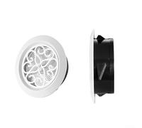 Grille d'aération ronde avec volet réglable et moustiquaire pour conduit de ventilation, favorisant la circulation de l'air frais et le blocage des débris dans plusieurs environnements intérieurs (125