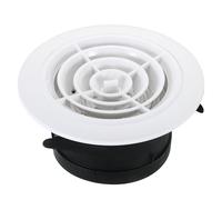 Grille d'aération ronde de 8 pouces, grille de diffuseur de plafond réglable, grille d'aération de soffite à persiennes en ABS avec écran for salle de bain, cuisine, salon, type rotatif(4 Inch)