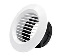 Grille d'Aération Ronde Droite en ABS de 100 mm, Blanche