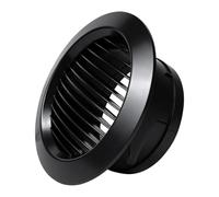 Grille d'Aération Ronde Droite en ABS de 75 mm, Noire
